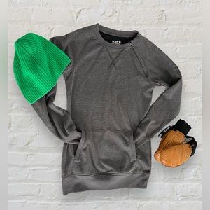 Burton dryride gray small Brooklyn crew neck side zip kangaroo pocket